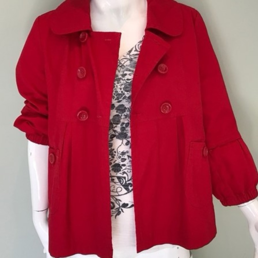 🌹SOLD / RED TULLE Original Clothing Jacket - Picture 2 of 4